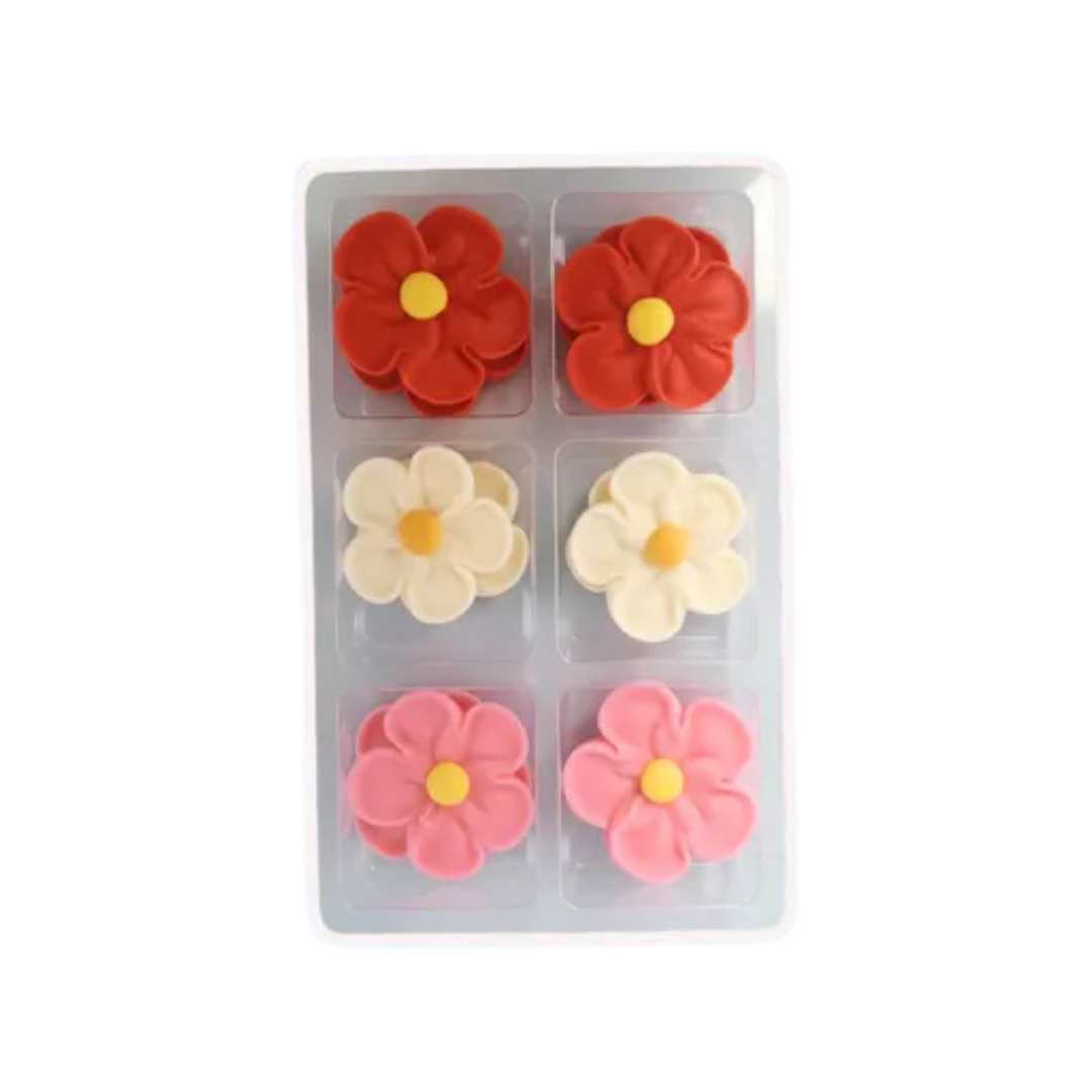 Sugar Decorations 5 PETAL FLOWERS LG 12 PIECE