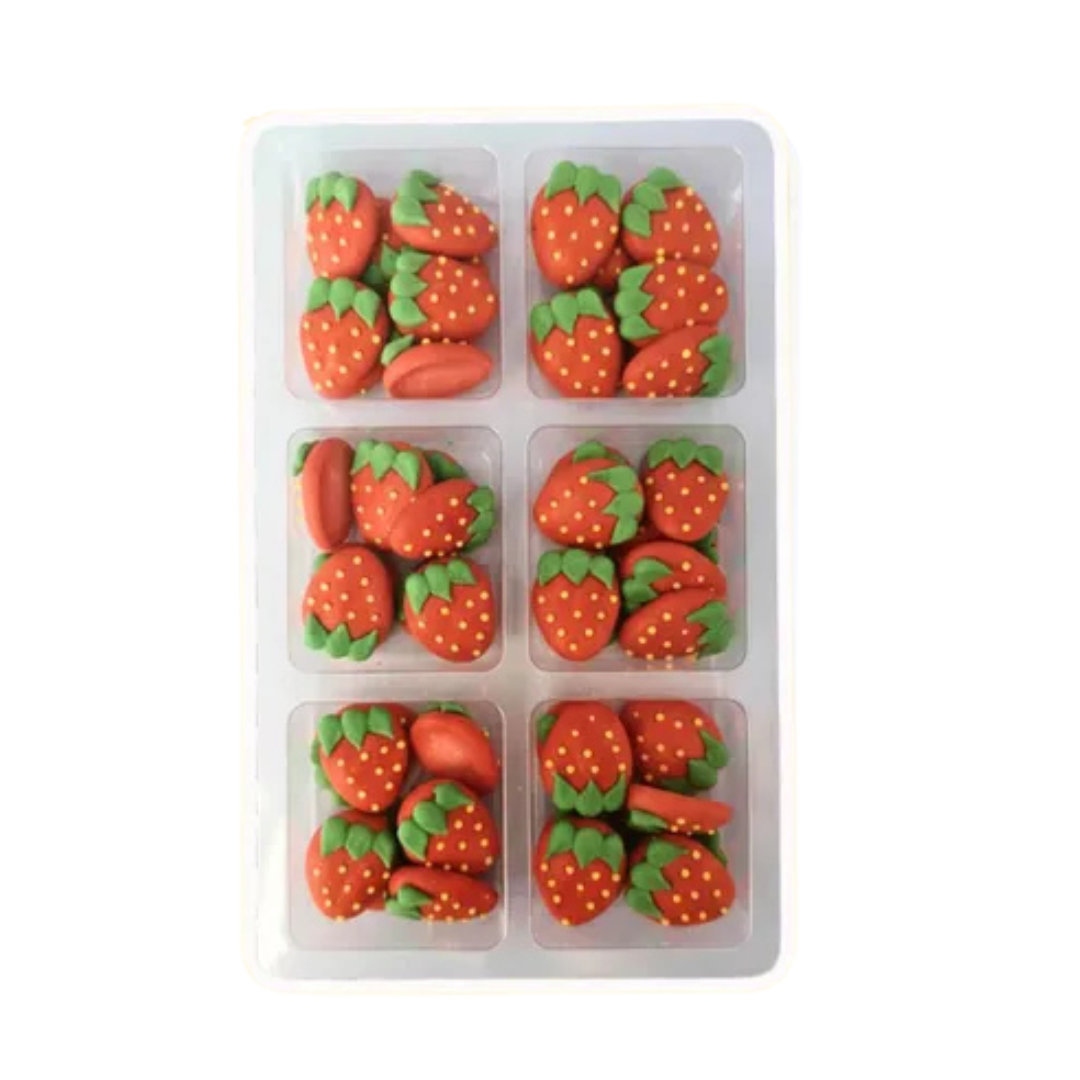 Sugar Decorations STRAWBERRIES 48 PIECE