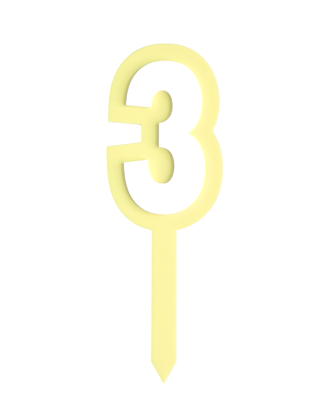 3 LEMON+WHITE LAYERED ACRYLIC CAKE TOPPER