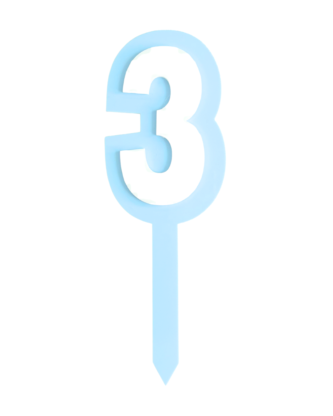 3 BLUE+WHITE LAYERED ACRYLIC CAKE TOPPER