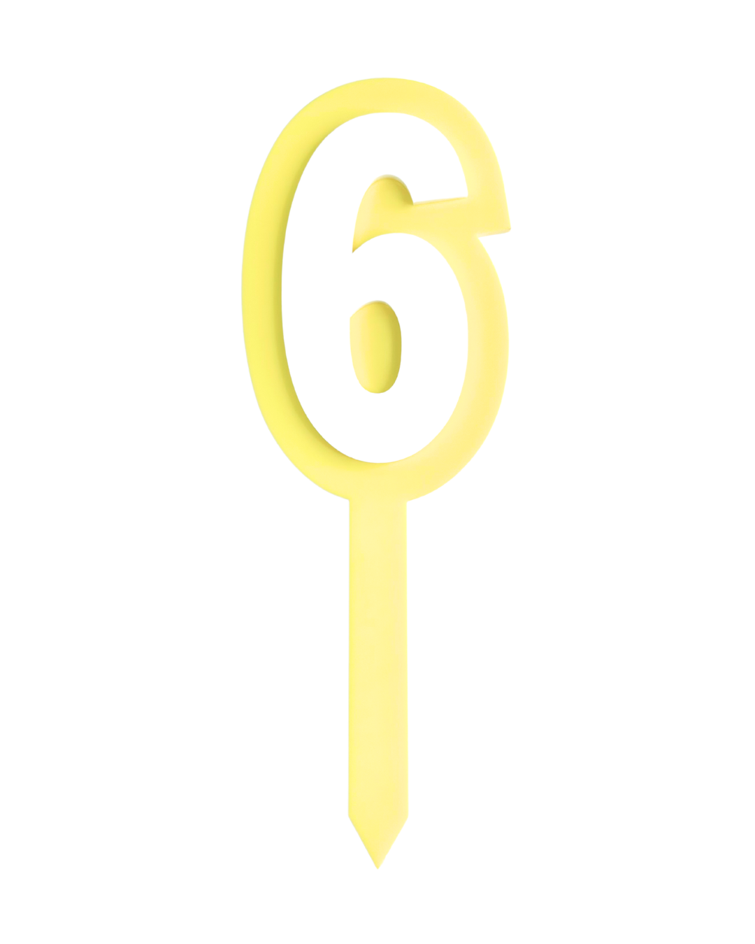 6 LEMON+WHITE LAYERED ACRYLIC CAKE TOPPER