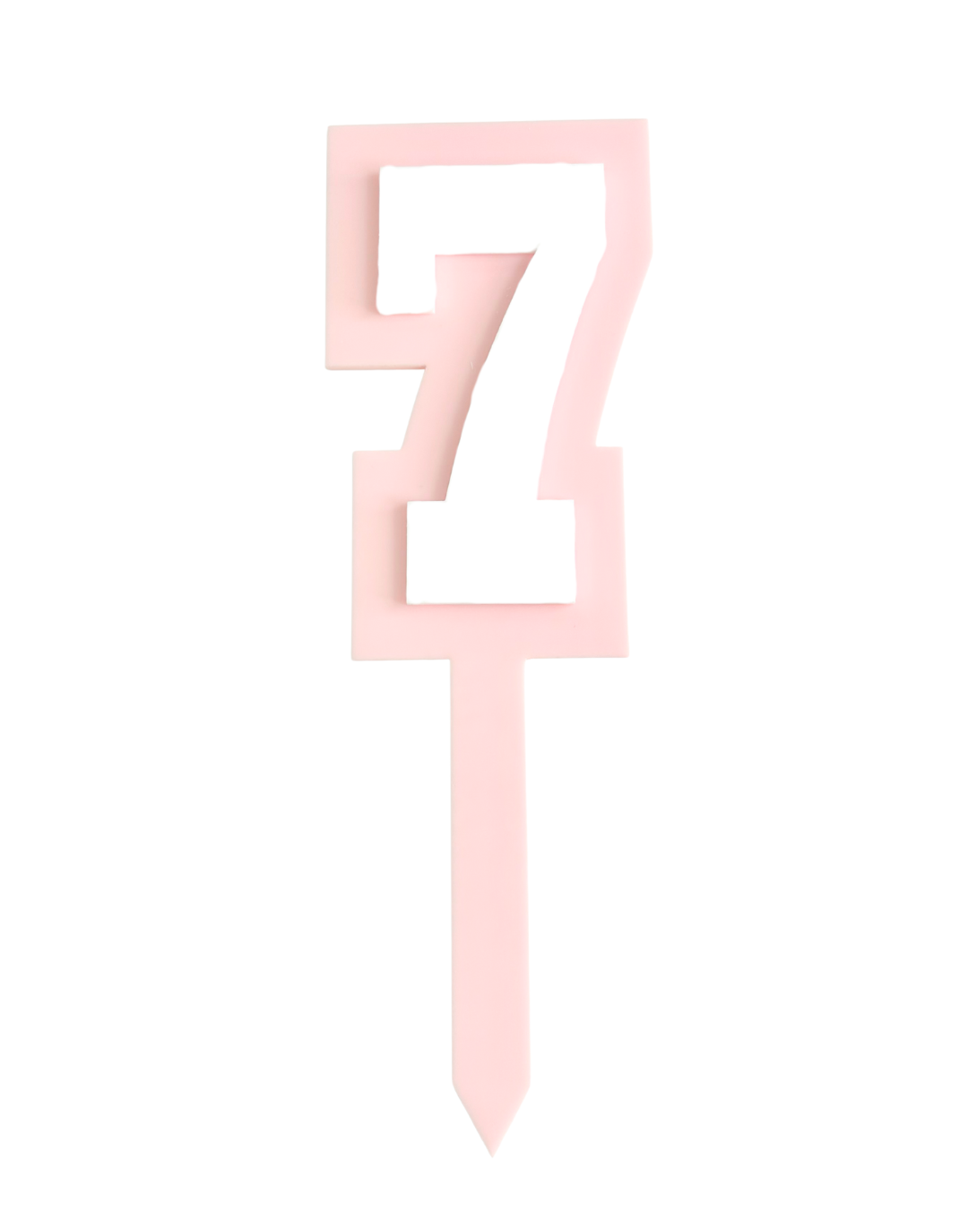 7 PINK+WHITE LAYERED ACRYLIC CAKE TOPPER