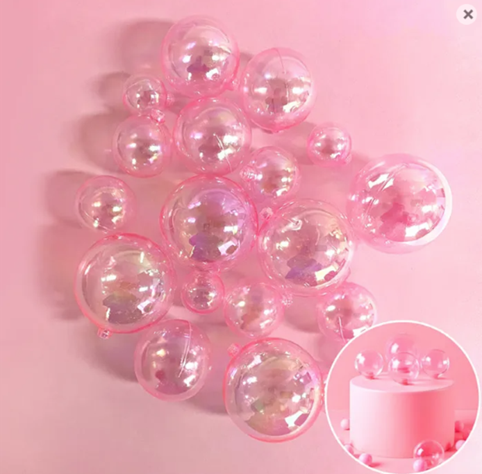 PINK OPAQUE FOAM BALL TOPPER 20 PACK