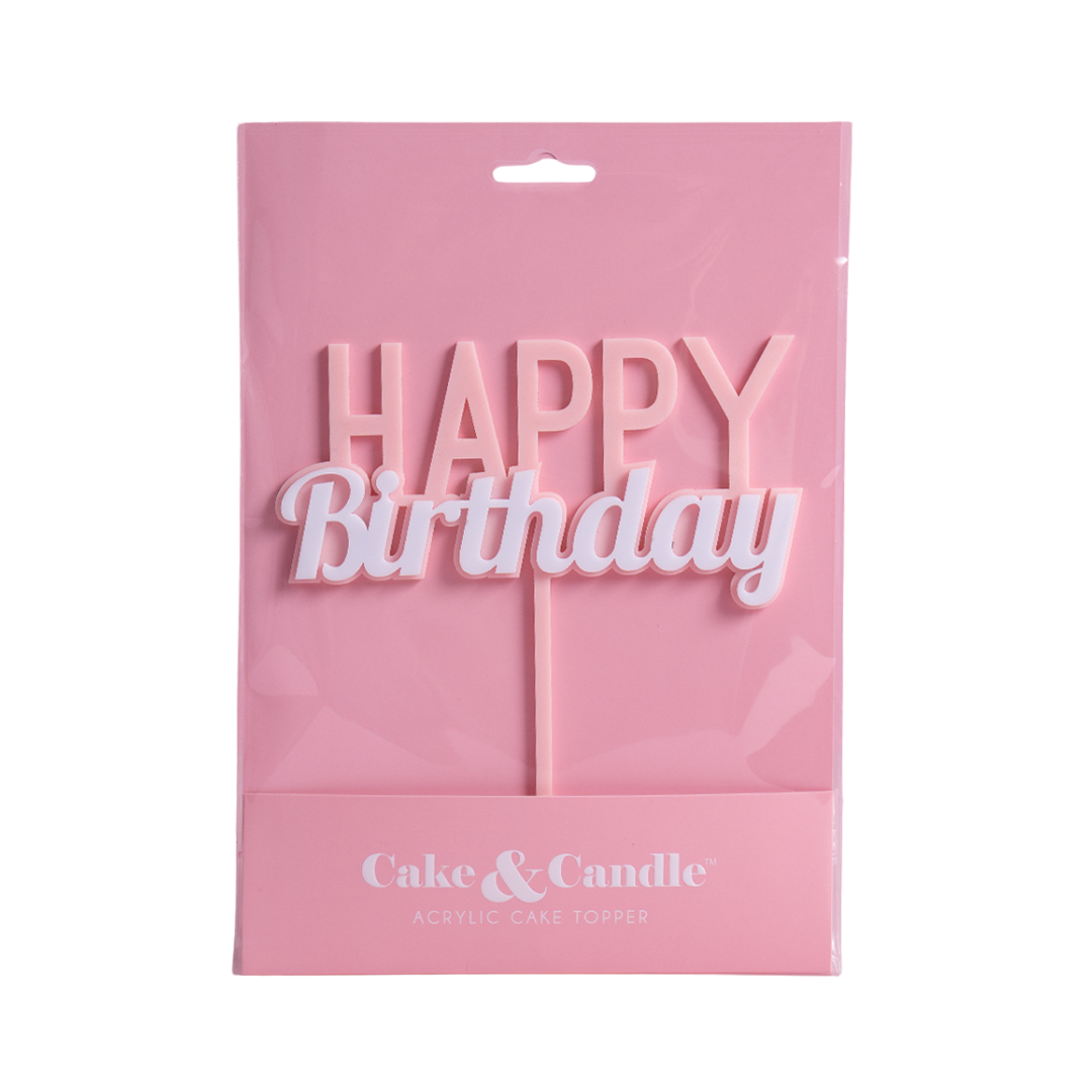 Happy Birthday Strawberry Cake Topper
