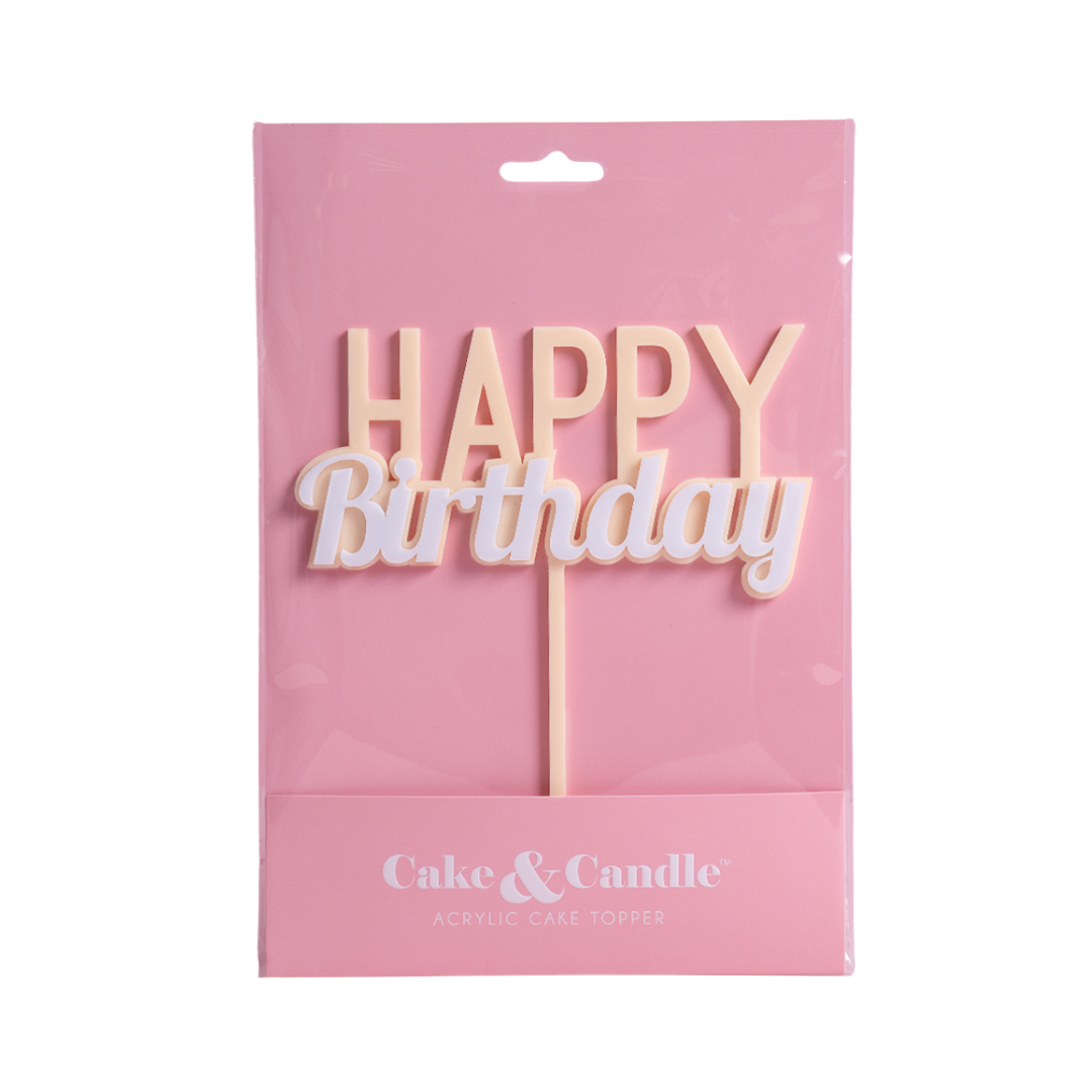 Happy Birthday Caramel Cake Topper