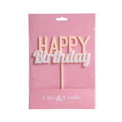 Happy Birthday Caramel Cake Topper