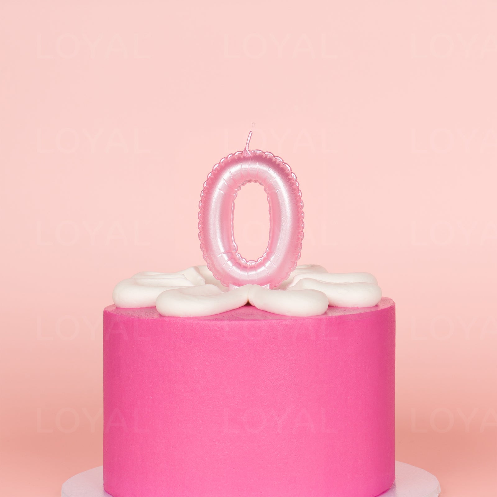 Pink Metallic Balloon Candle No 0