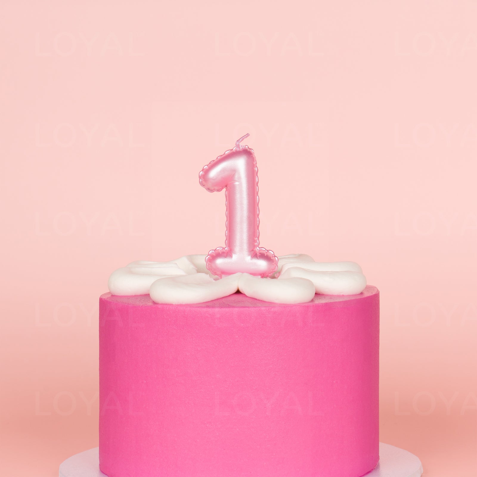 Pink Metallic Balloon Candle No 1