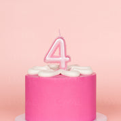 No 4 Pink Metallic Balloon Candle