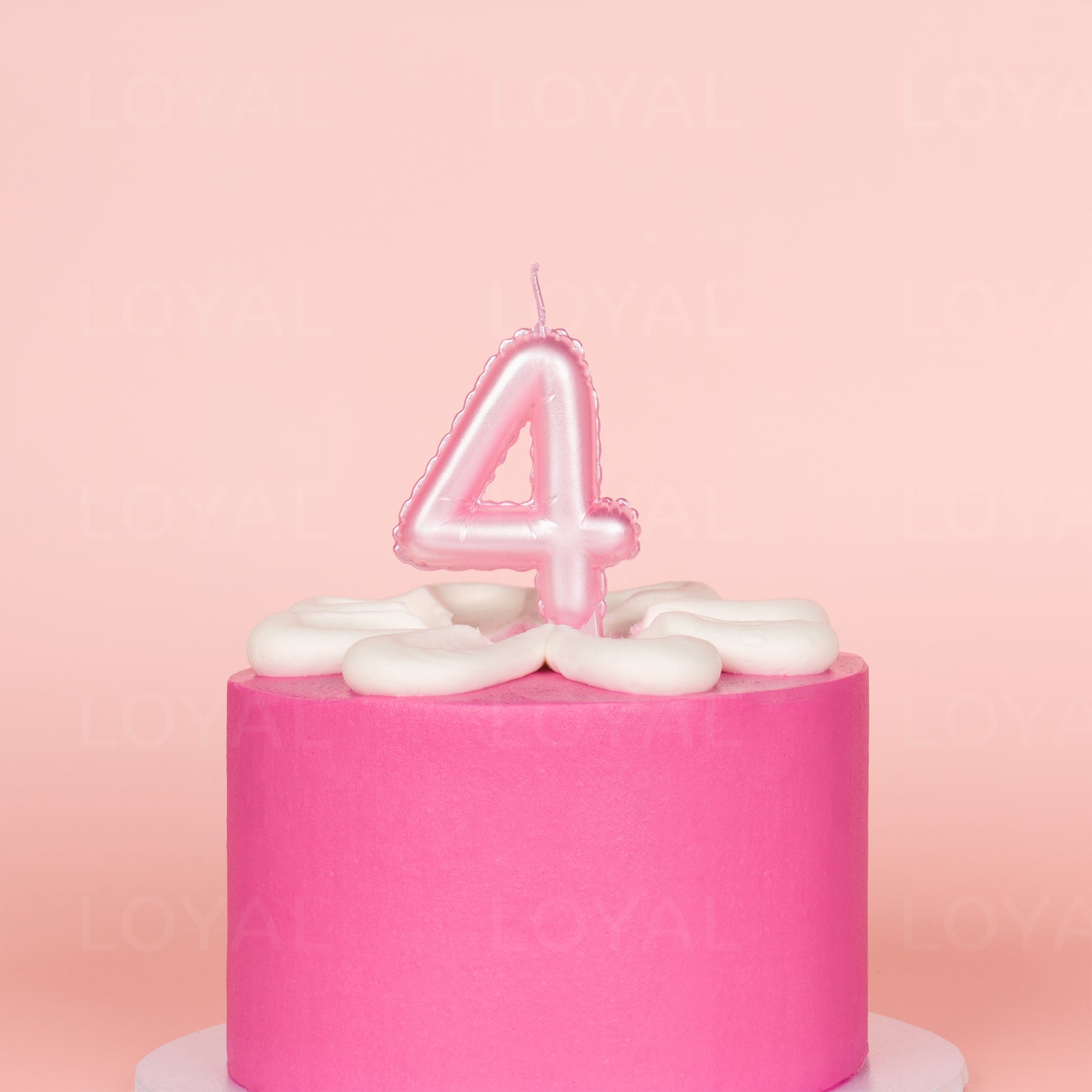 Pink Metallic Balloon Candle No 4
