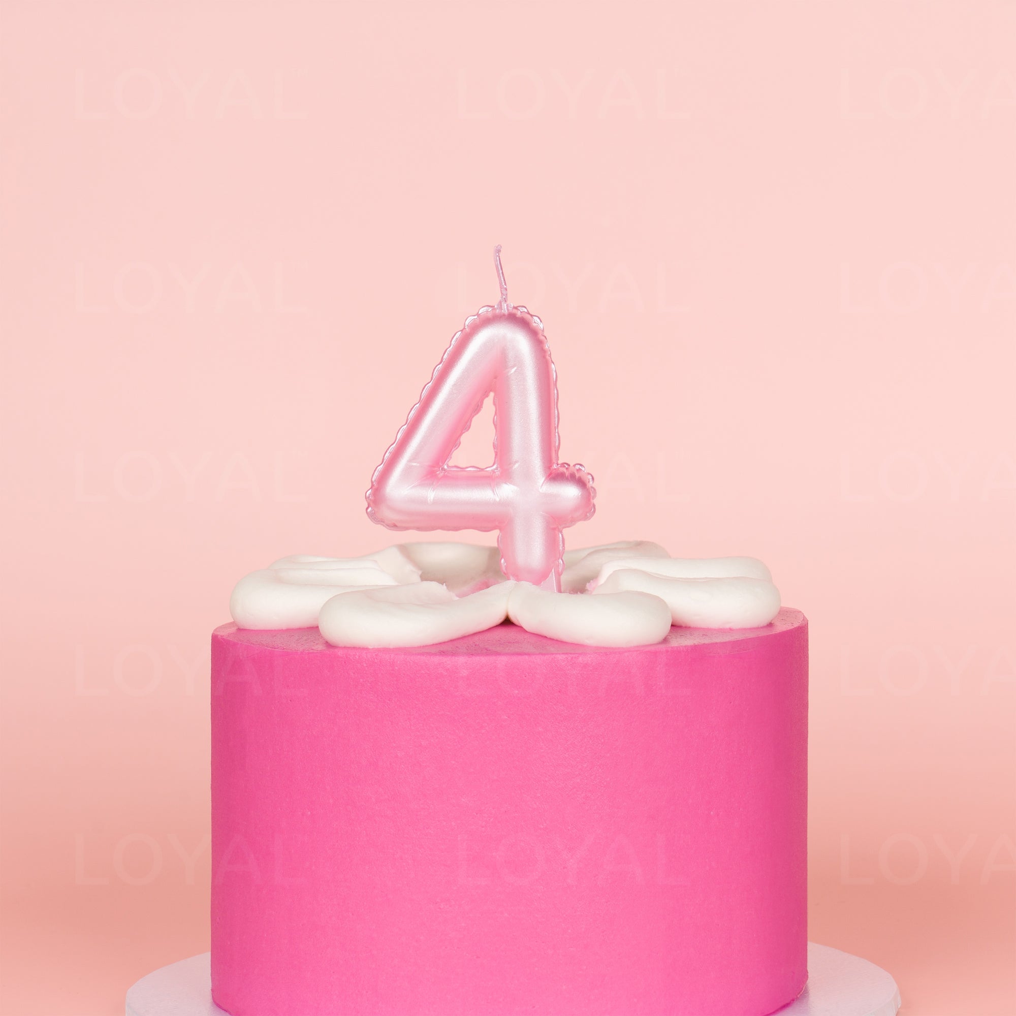Pink Metallic Balloon Candle No 4