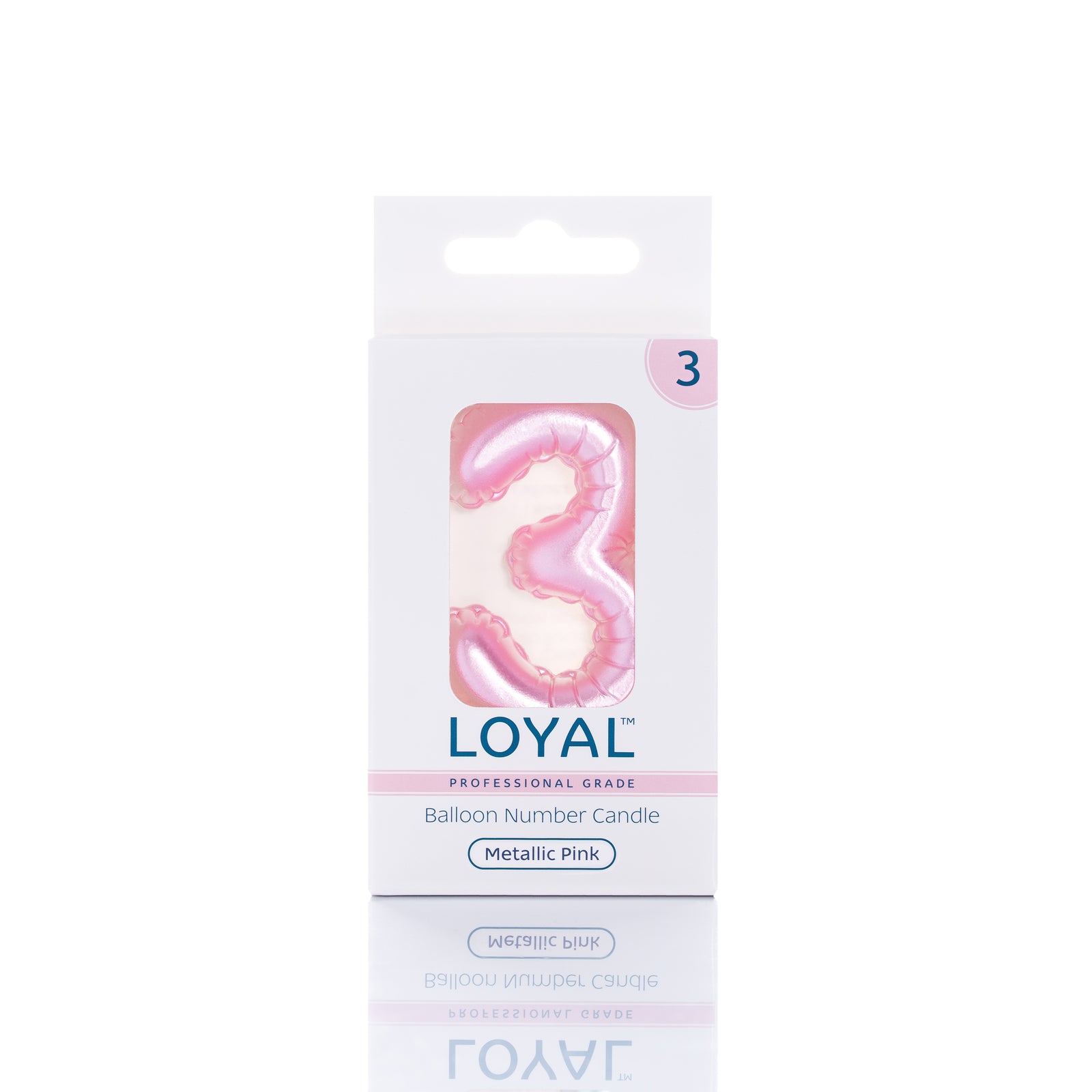 Pink Metallic Balloon Candle No 3