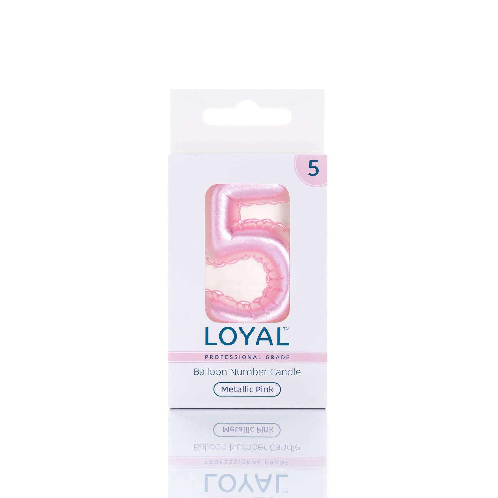Pink Metallic Balloon Candle No 5