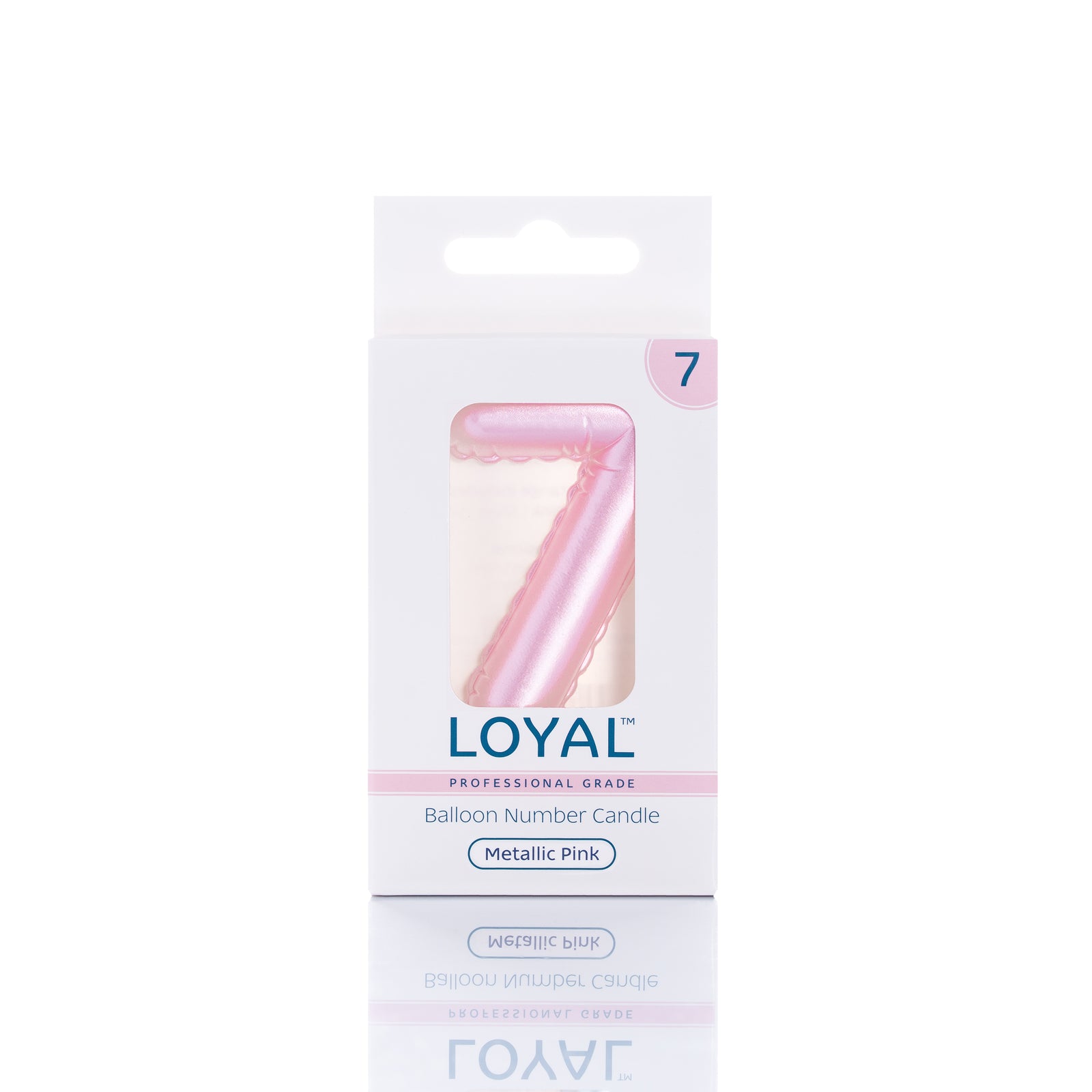 Pink Metallic Balloon Candle No 7