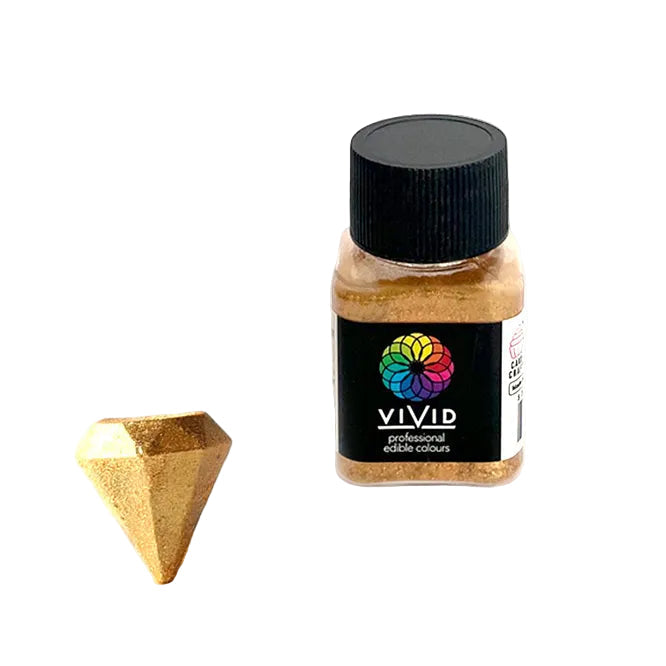 VIVID ANTIQUE SHIMMER GOLD EDIBLE METALLIC DUST 10G