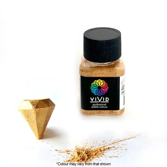 VIVID ANTIQUE SHIMMER GOLD EDIBLE METALLIC DUST 10G