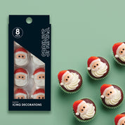 Santa Icing Decorations 8 pieces