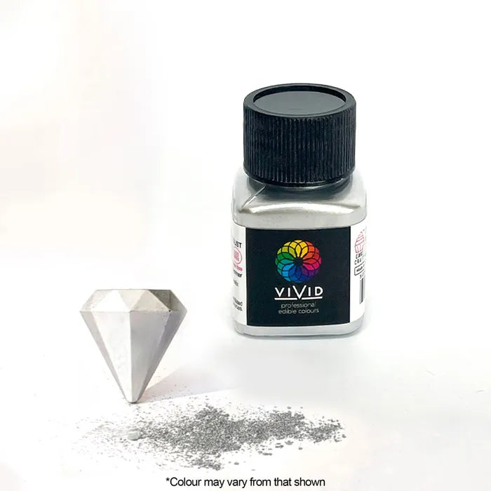 VIVID SILVER EDIBLE METALLIC DUST 10G