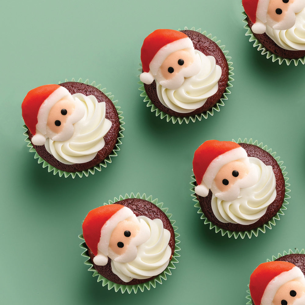 Santa Icing Decorations 8 pieces
