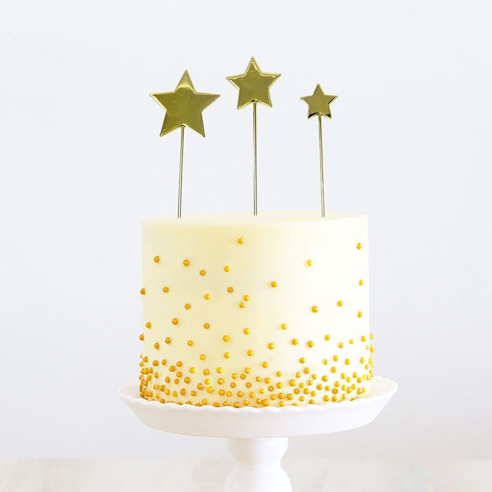 Gold Stars Metal Cake Topper