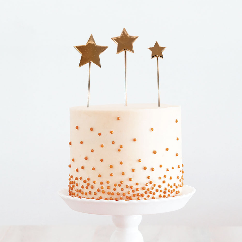 Rose Gold Stars Metal Cake Topper