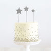 STARS Silver Metal Cake Topper
