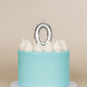 No 0 Silver Metallic Balloon Candle