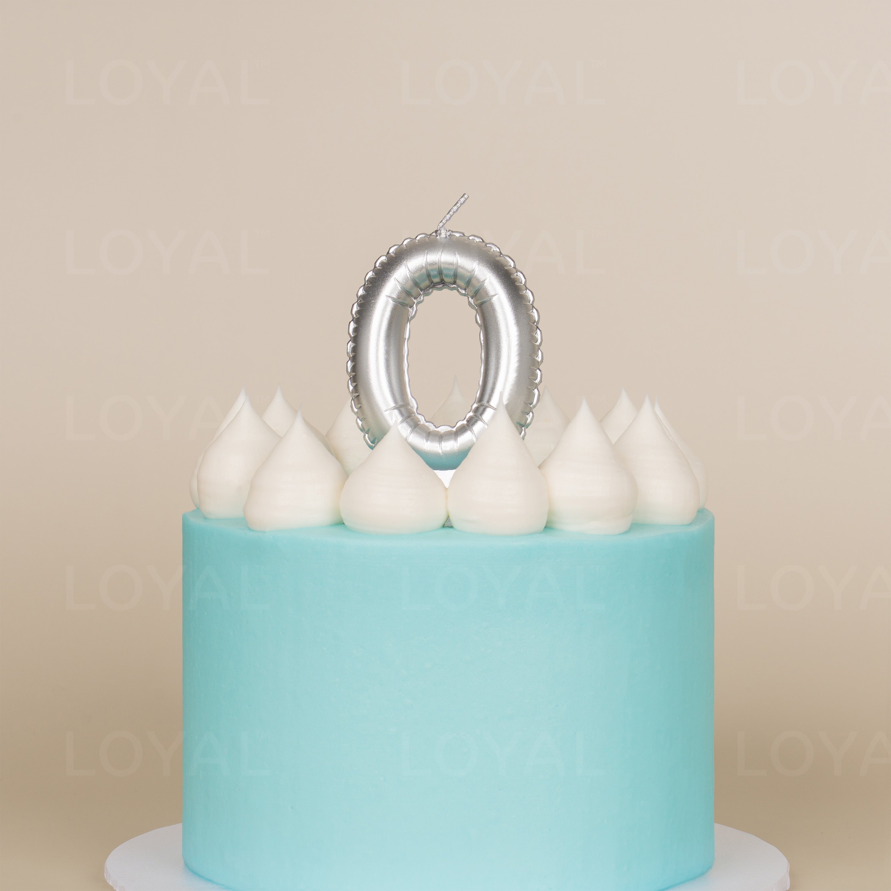No 0 Silver Metallic Balloon Candle