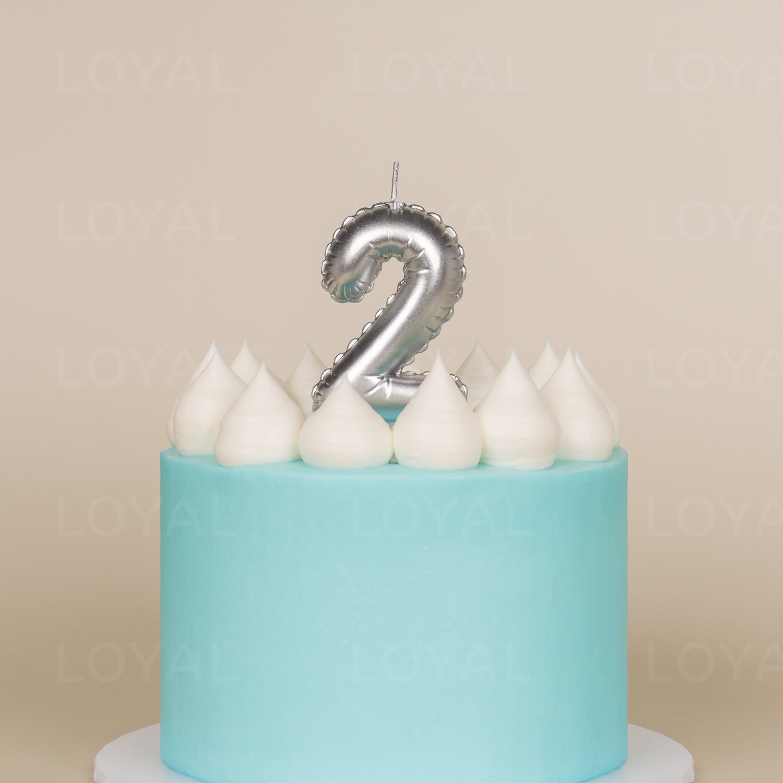 Silver Metallic Balloon Candle No 2