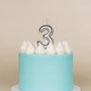 Silver Metallic Balloon Candle No 3