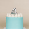 Silver Metallic Balloon Candle No 4