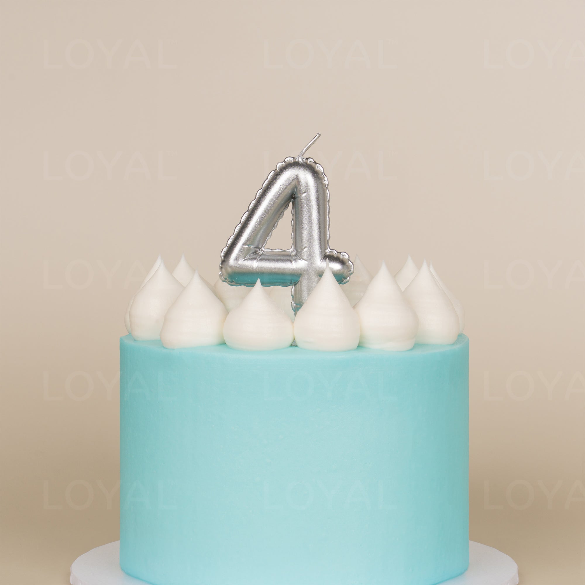 Silver Metallic Balloon Candle No 4