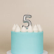 No 5 Silver Metallic Balloon Candle