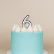 No 6 Silver Metallic Balloon Candle