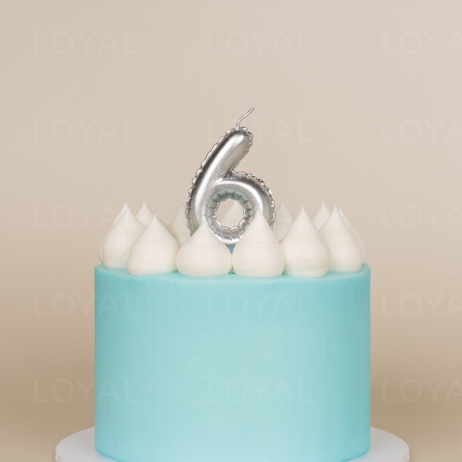 Silver Metallic Balloon Candle No 6