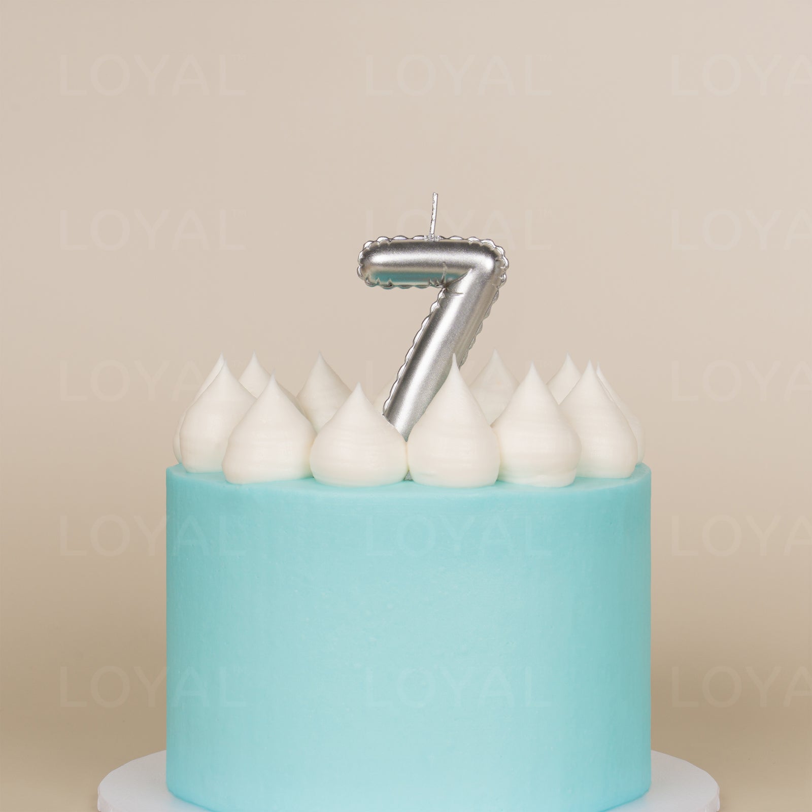 Silver Metallic Balloon Candle No 7