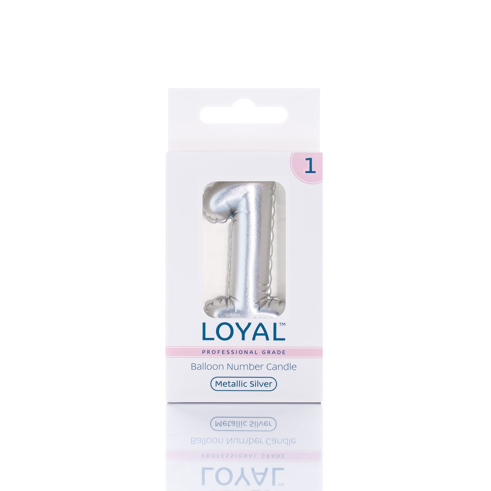 Silver Metallic Balloon Candle No 1