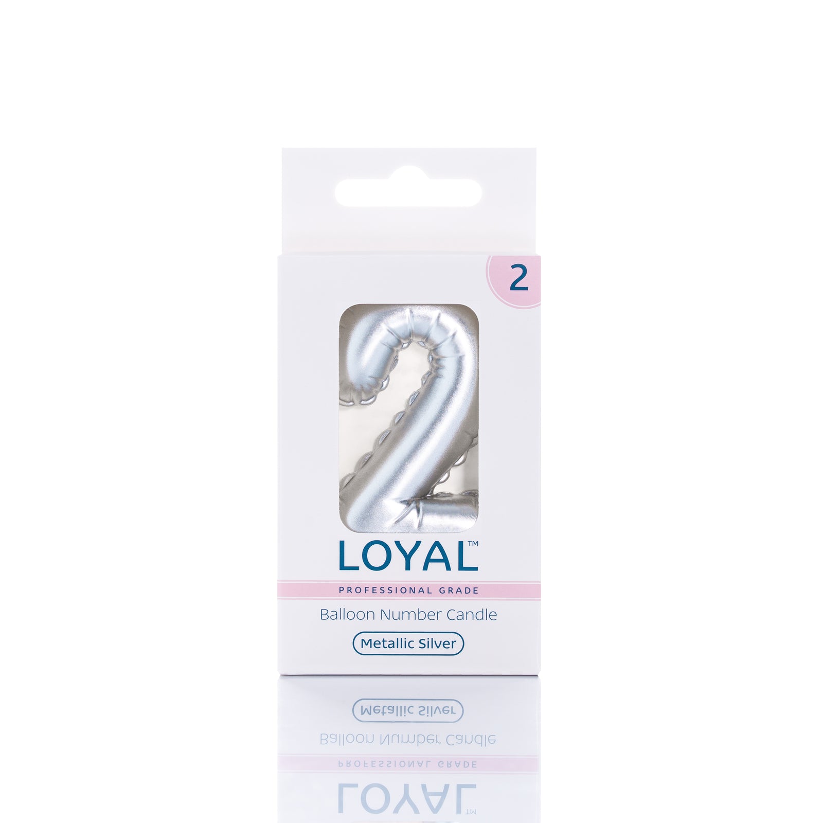 Silver Metallic Balloon Candle No 2