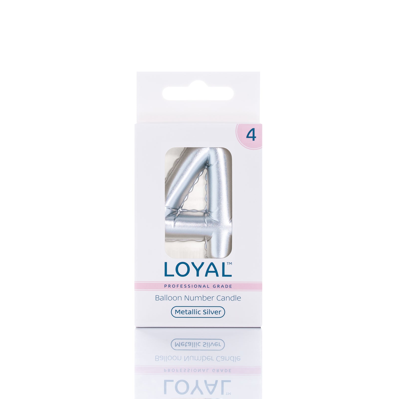 Silver Metallic Balloon Candle No 4