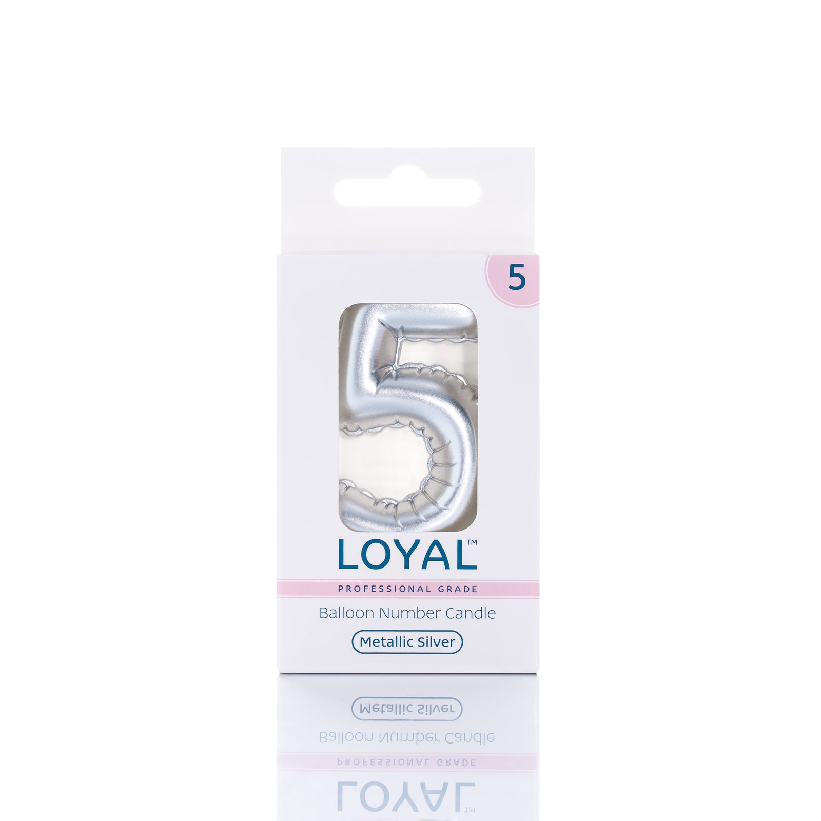 Silver Metallic Balloon Candle No 5