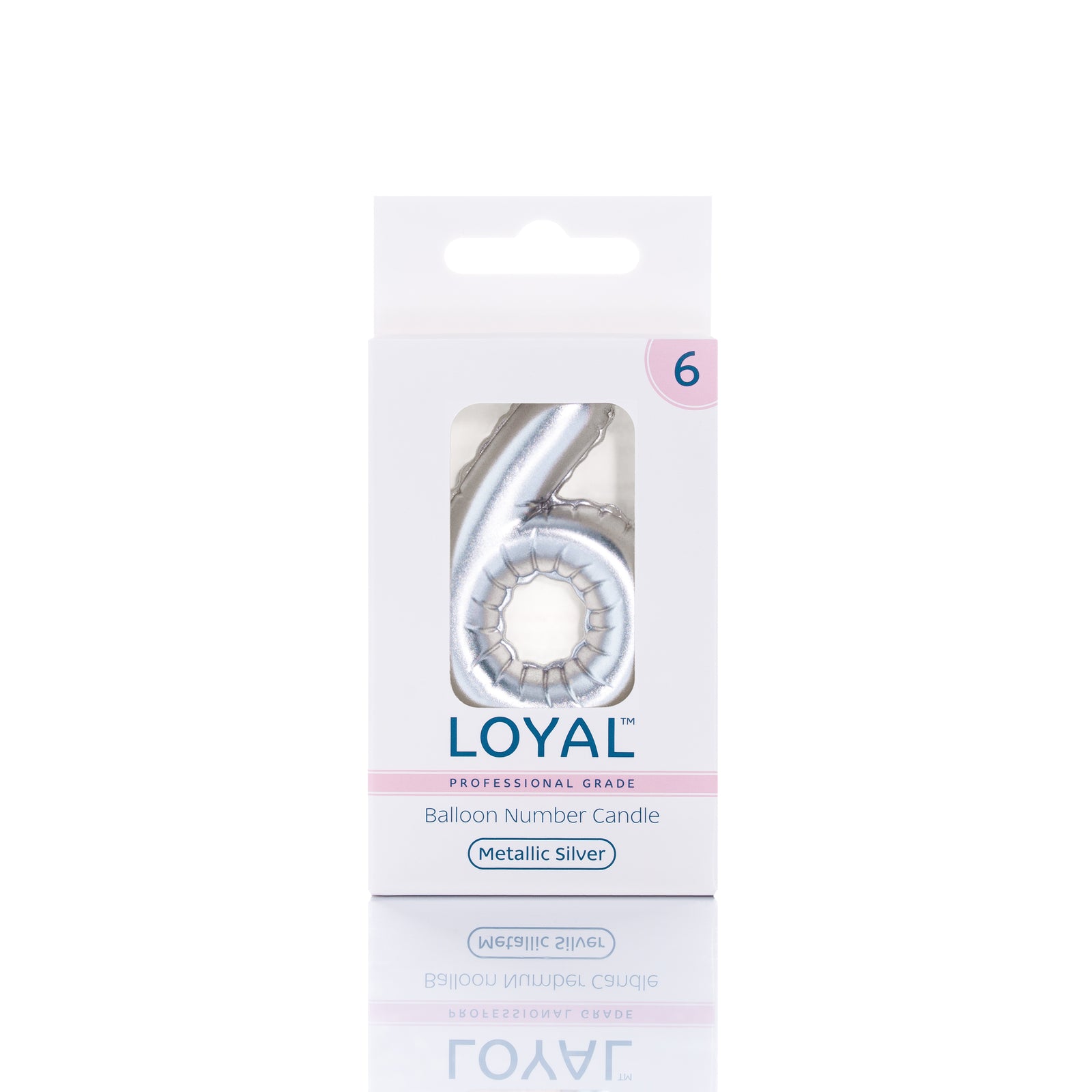 Silver Metallic Balloon Candle No 6