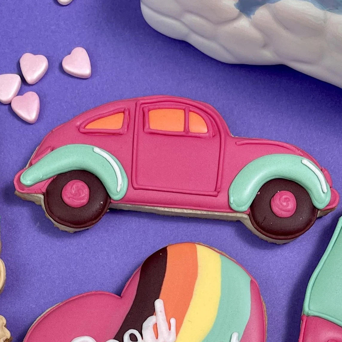 Beetle Car Cutter and Dough Imprint Set by The Confectionist