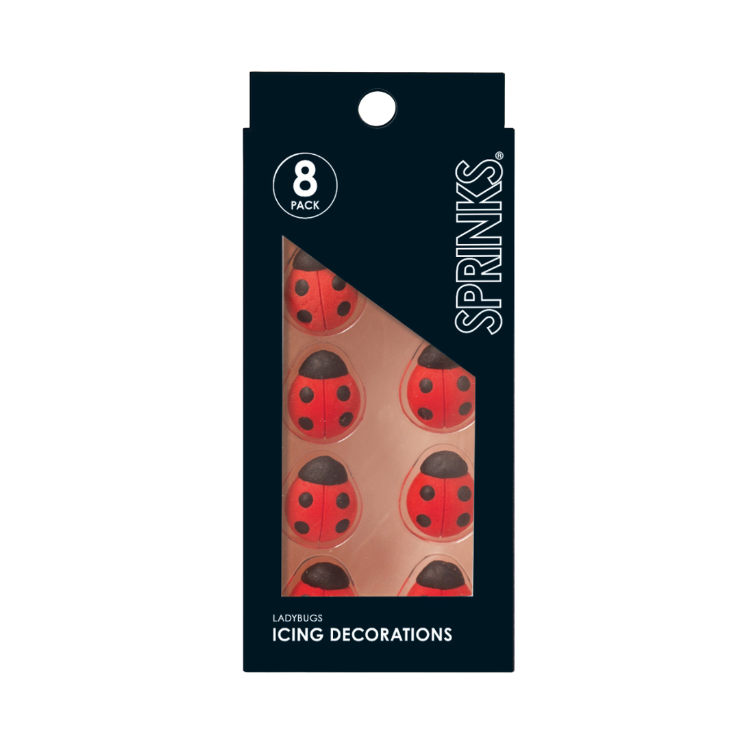SPRINKS LADYBUG Icing Decorations 10 pieces