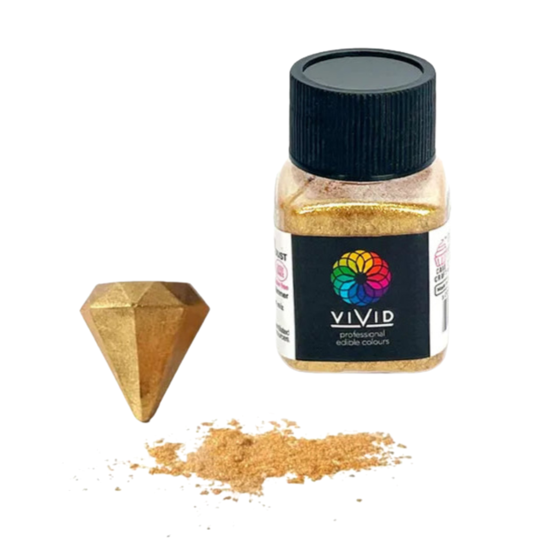 VIVID WARM SHIMMER GOLD EDIBLE METALLIC DUST 10G