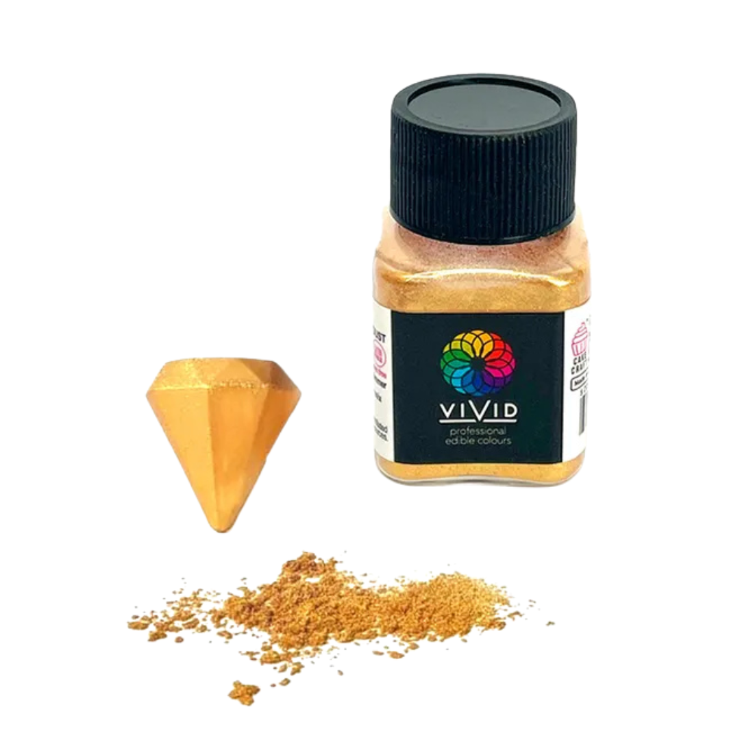 VIVID WARM GOLD EDIBLE METALLIC DUST 10G