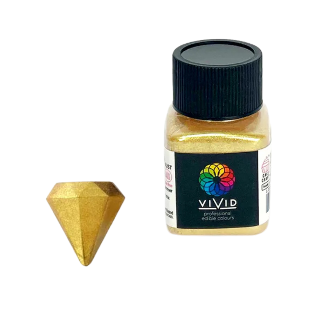 VIVID SUPER GOLD SHIMMER EDIBLE METALLIC DUST 10G