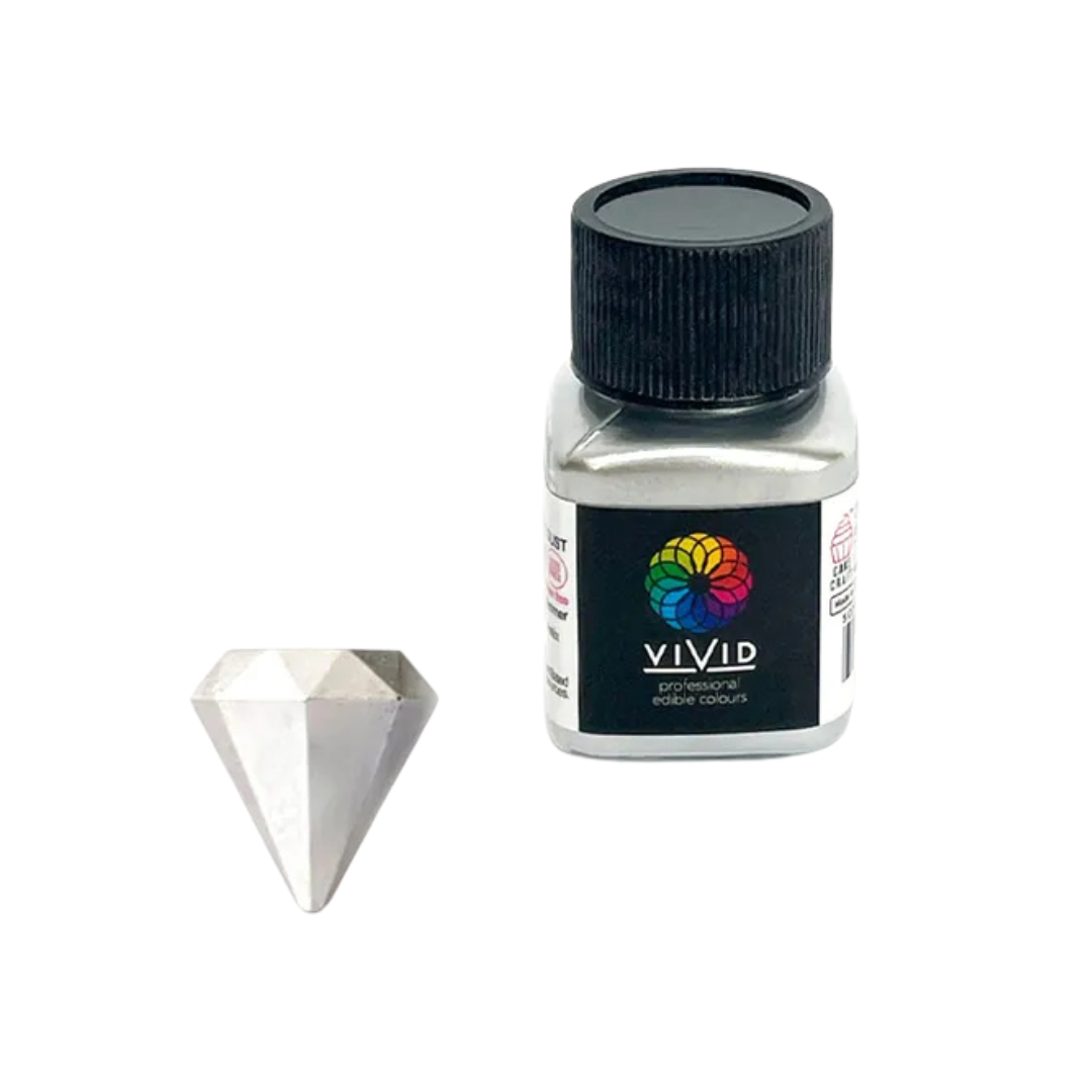VIVID SILVER EDIBLE METALLIC DUST 10G