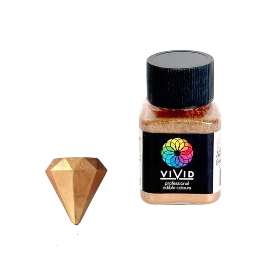 VIVID SHIMMER ROSE GOLD EDIBLE METALLIC DUST 10G