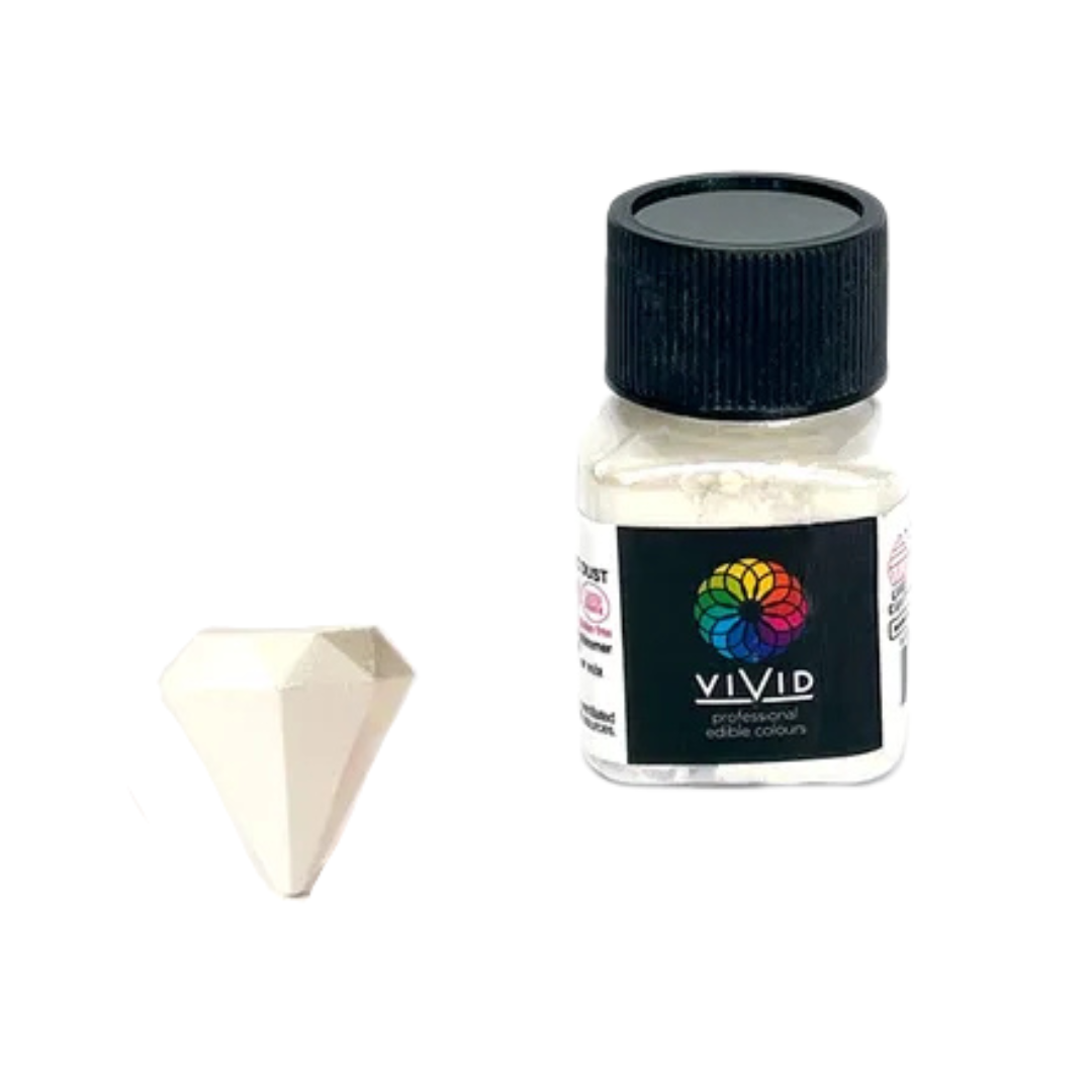 VIVID PLATINUM WHITE EDIBLE METALLIC DUST 10G