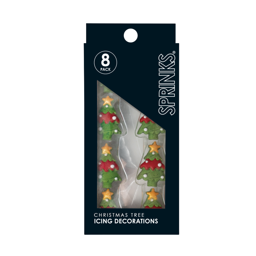 Christmas Trees Icing Decorations 8 pieces